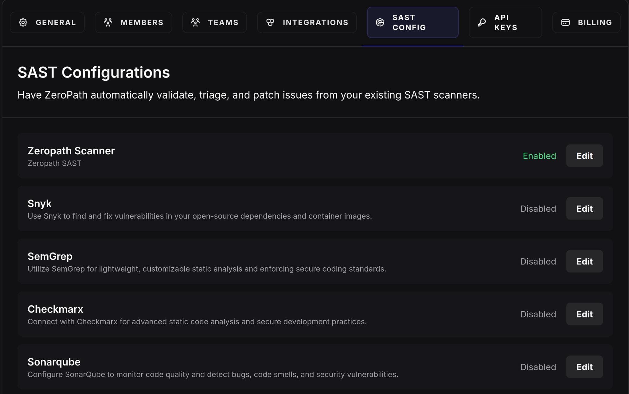 Security Tool Integration